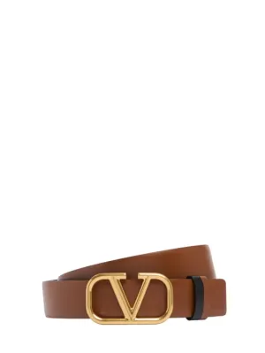 Valentino Garavani   3cm Reversible V Logo leather belt 