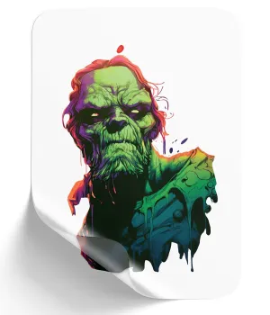 Vibrant Bearded Zombie Cartoon