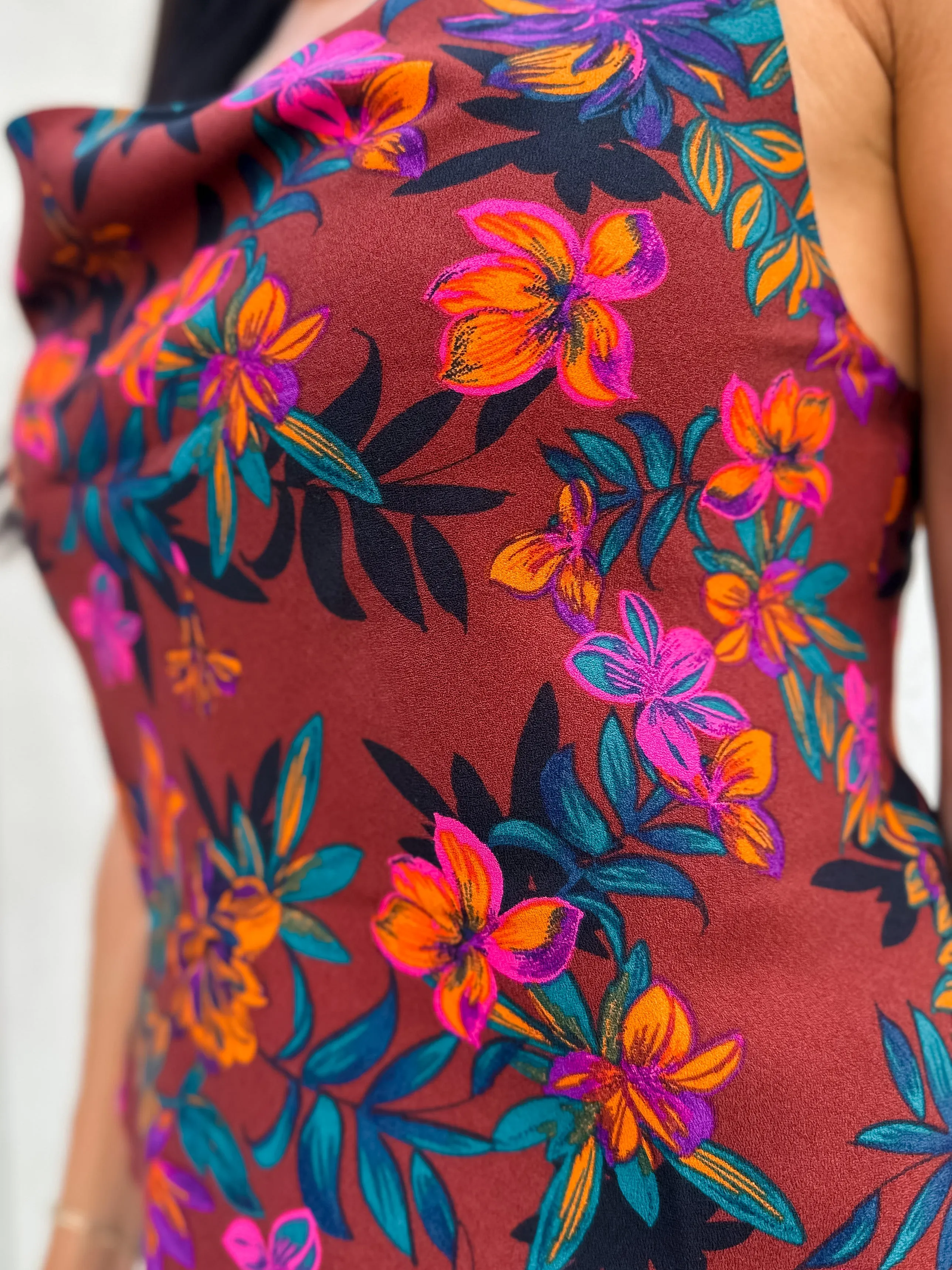 Vibrant Floral Cowl Neck Camisole