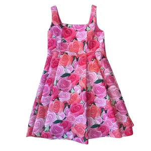 Vibrant Pink Floral Party Dress