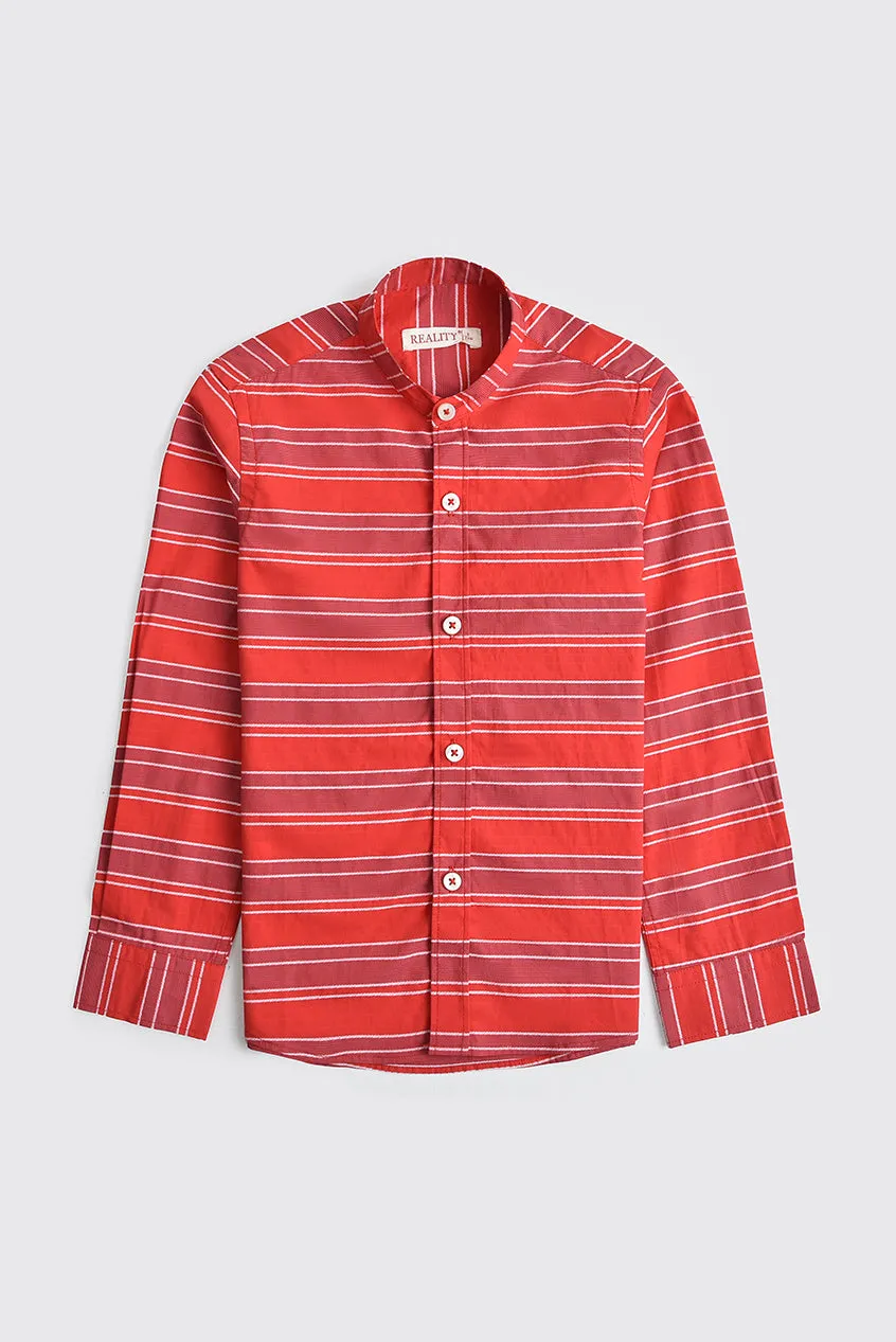 Vibrant Red Boy’s Casual Shirt