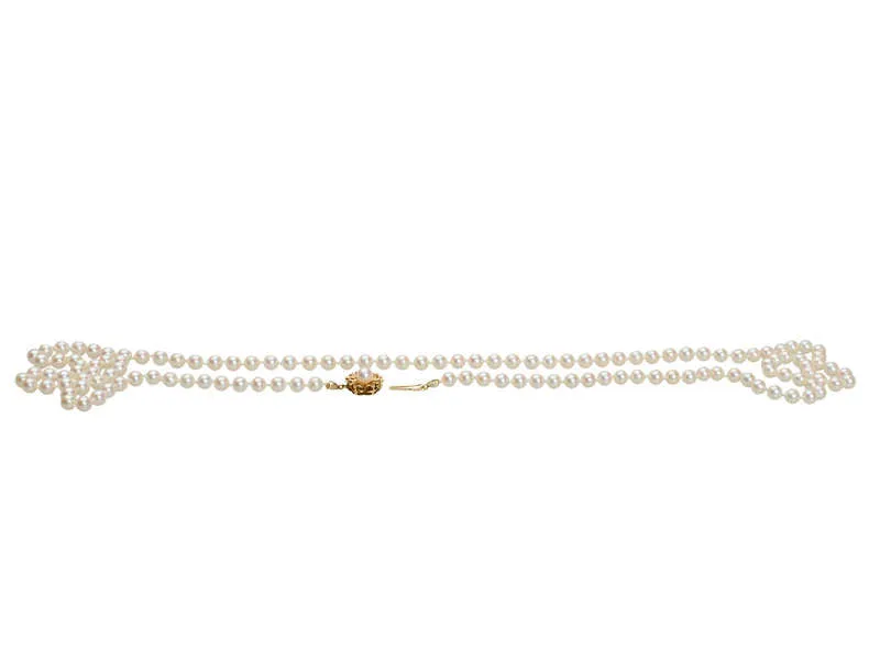 Vintage Mikimoto Pearl Necklace & Gold Clasp