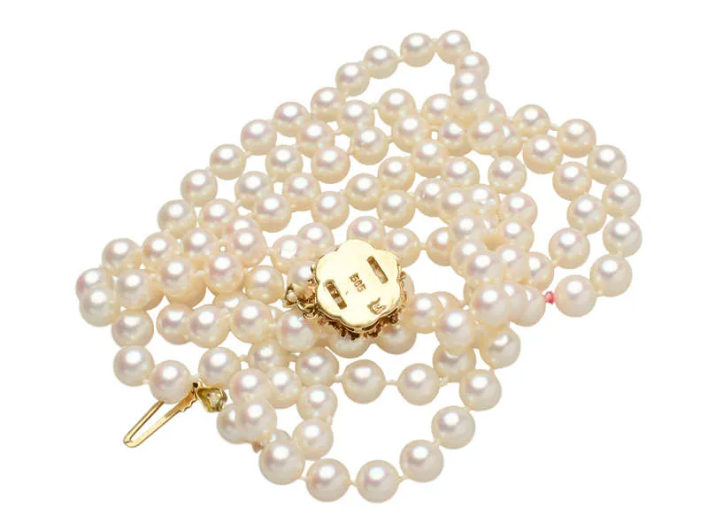 Vintage Mikimoto Pearl Necklace & Gold Clasp