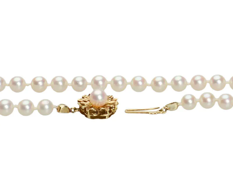 Vintage Mikimoto Pearl Necklace & Gold Clasp