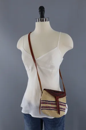 Vintage Sisal & Leather Purse