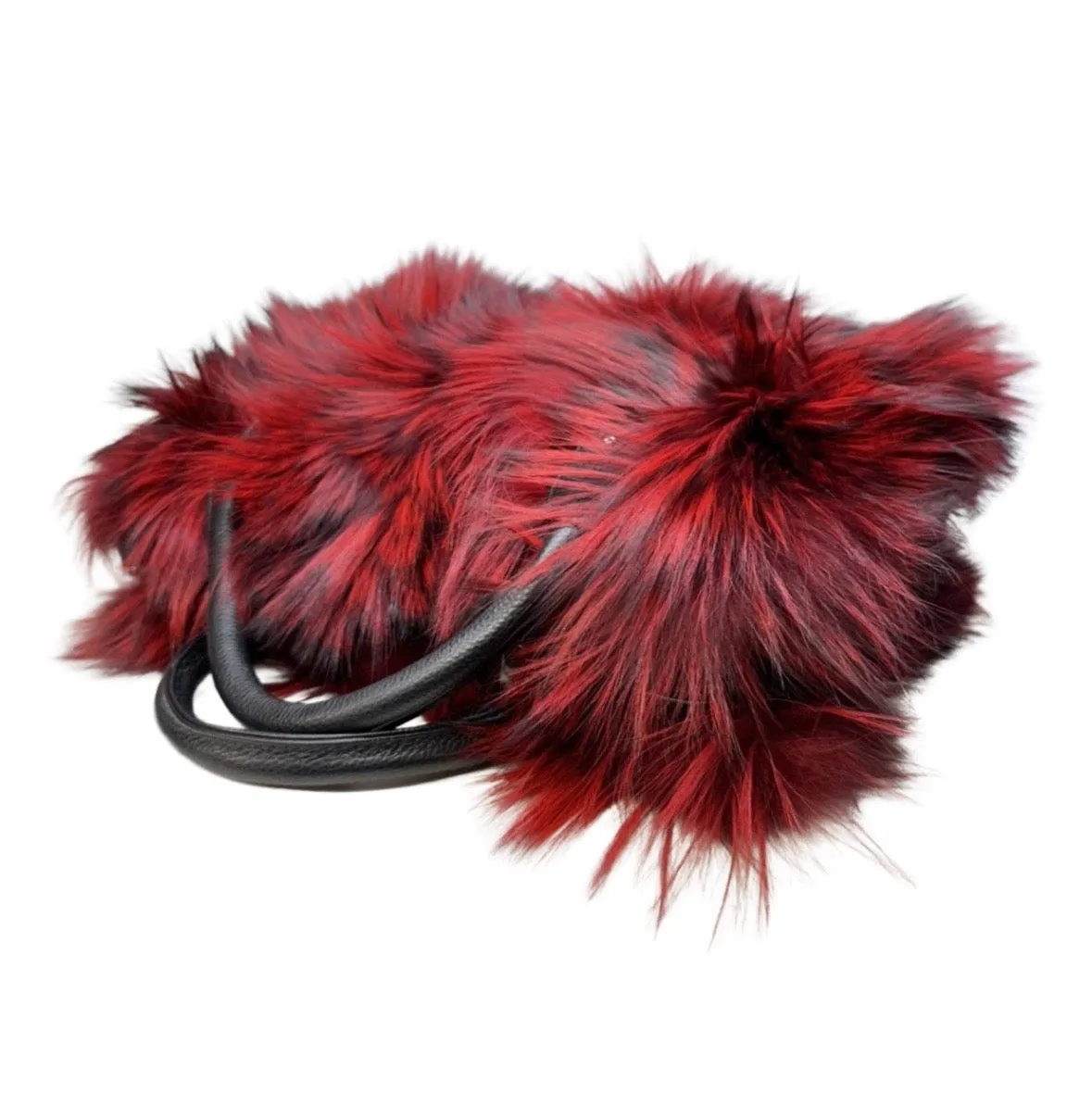 Volare Ladies Wine Fox Fur Handbag