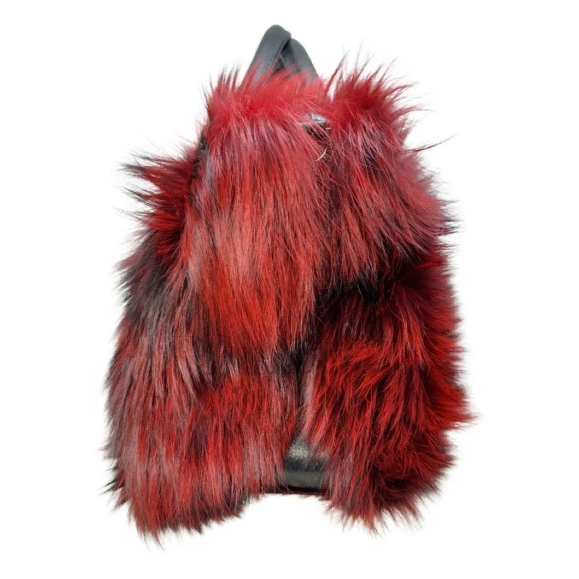 Volare Ladies Wine Fox Fur Handbag