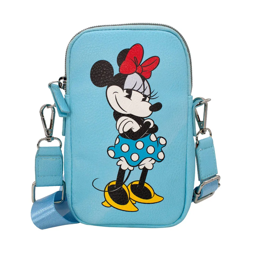 Wallet Phone Bag Holder - Minnie Mouse Style Standing Pose Baby Blue