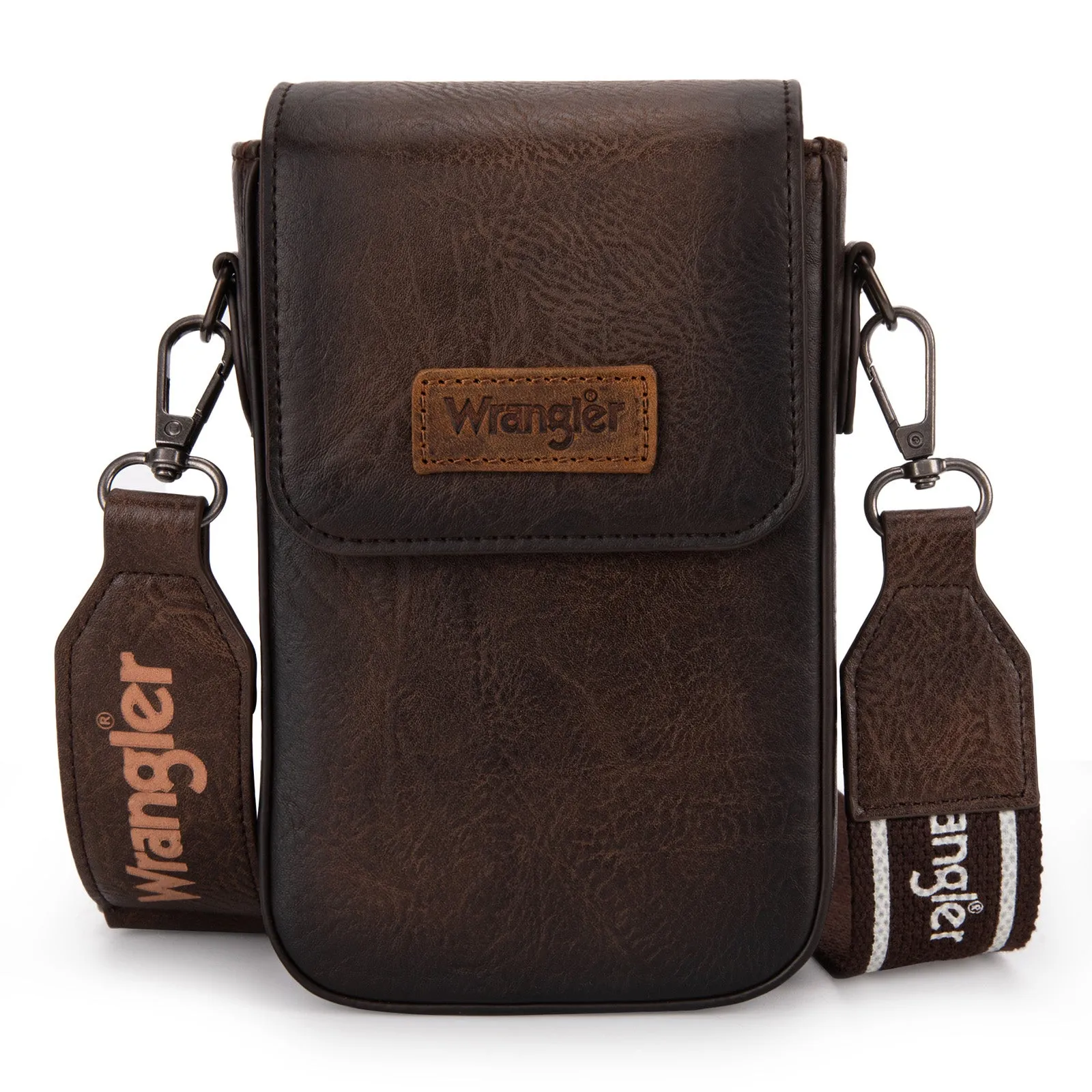 WG118-204  Wrangler Crossbody Cell Phone Purse With Back Card Slots  - Coffee