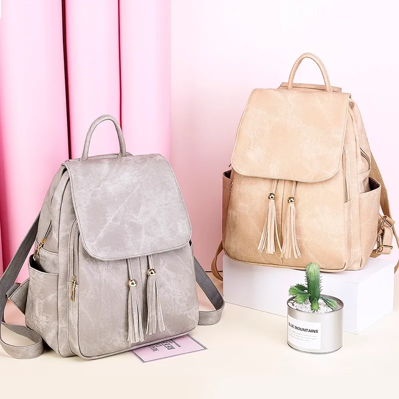 Women Tassel Backpack