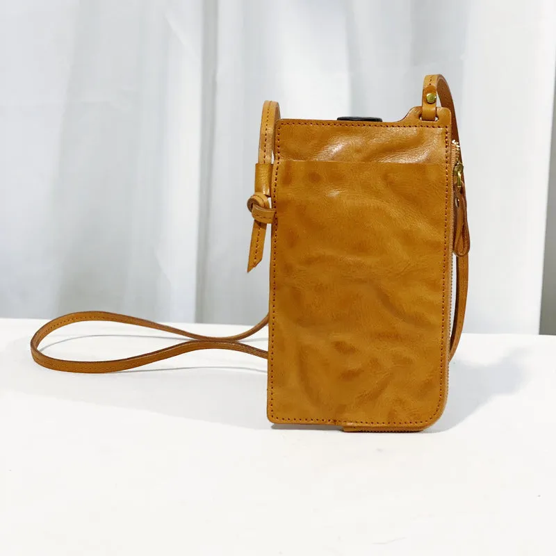 Womens Crossbody Phone Bag Leather Cross Shoulder Bag With Card Slots For Women