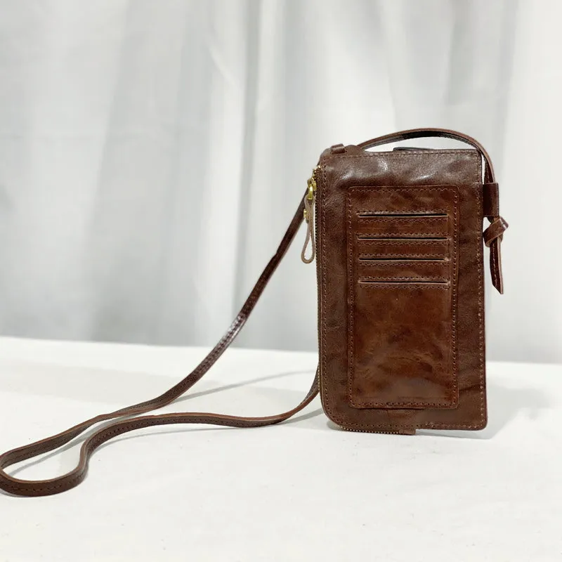 Womens Crossbody Phone Bag Leather Cross Shoulder Bag With Card Slots For Women